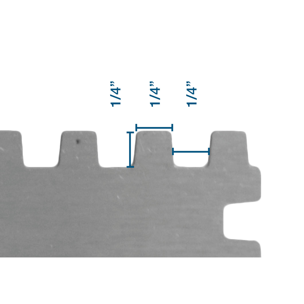 Trowel blade with 1/4