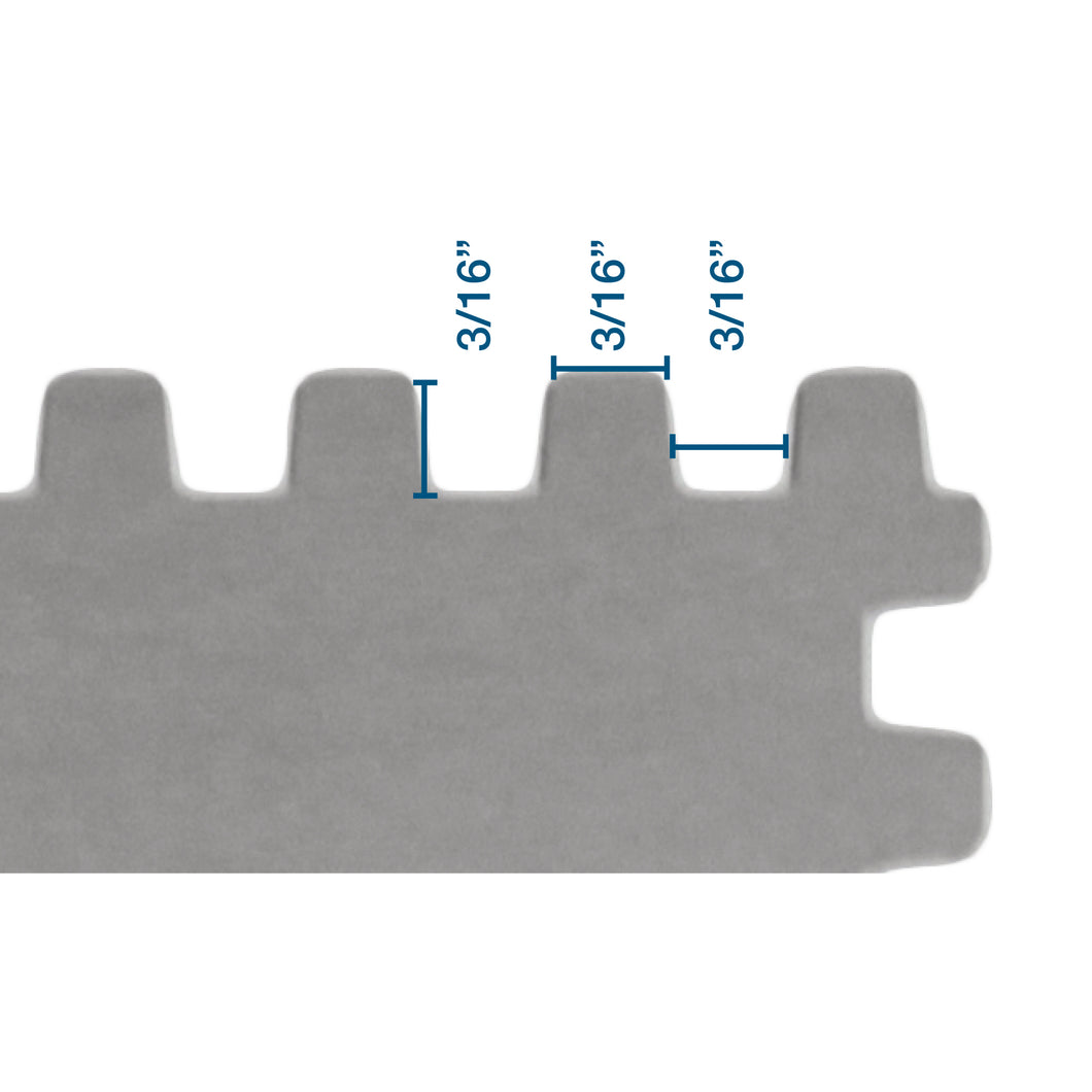 Trowel blade with 3/16